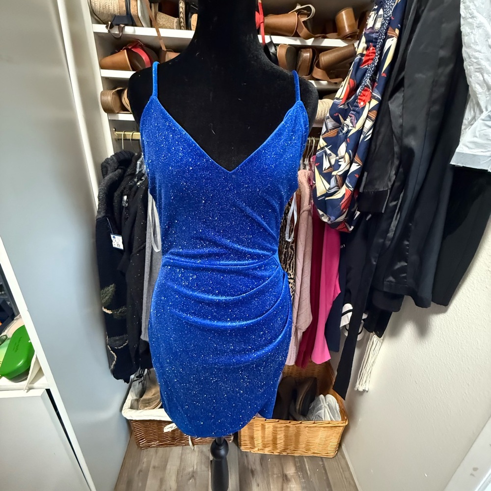 Windsor Blue Ruched Bodycon Mini Dress